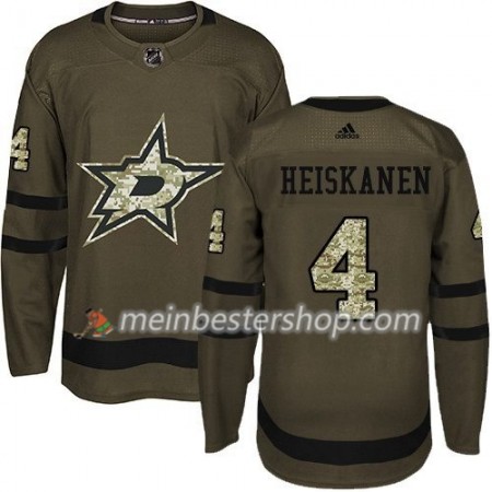 Dallas Stars Jacket Miro Heiskanen 4 Adidas 2017-2018 Camo Grün Trikot Authentic - Herren